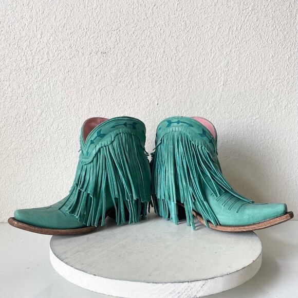 Junk Gypsy SPITFIRE Lane Boots 5  Womens Cowboy Bootie Turquoise Cowgirl Western - Picture 7 of 10